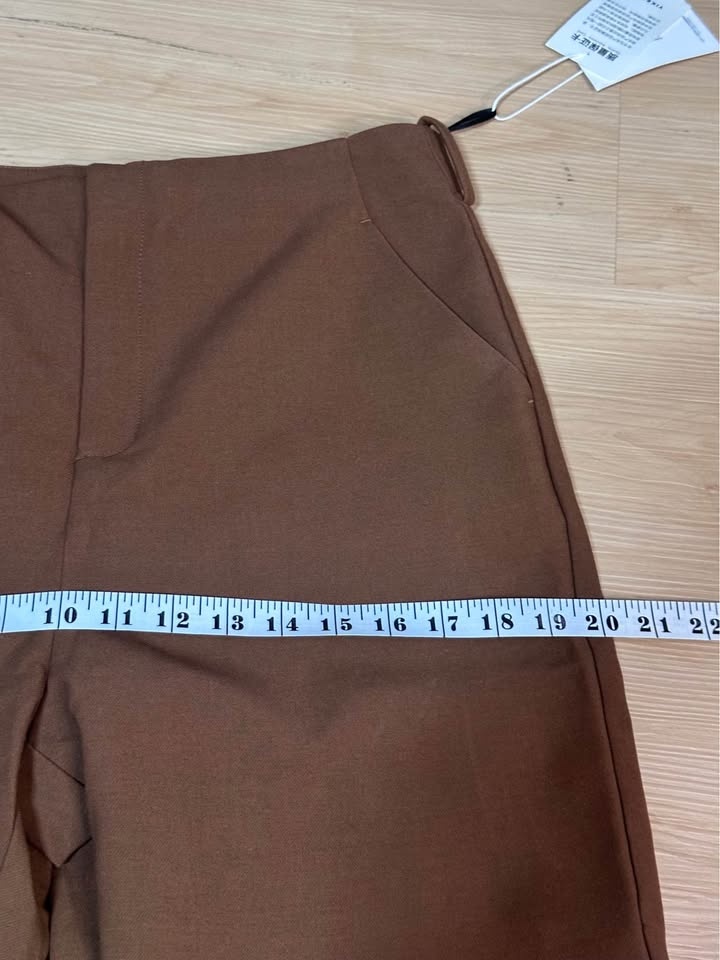 YIkeduo Brown High Waisted Cropped Pants Size 31 New with Tags - photo 3