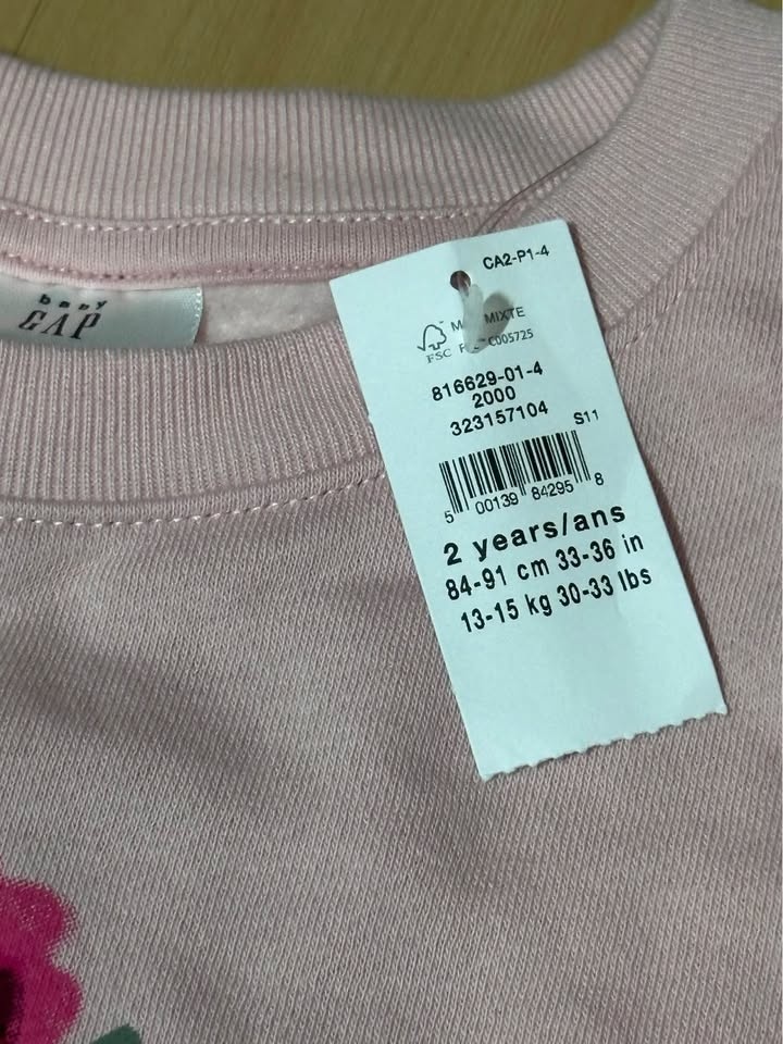 Baby GAP Pink Floral Top Skirt Set 2 Years - photo 2