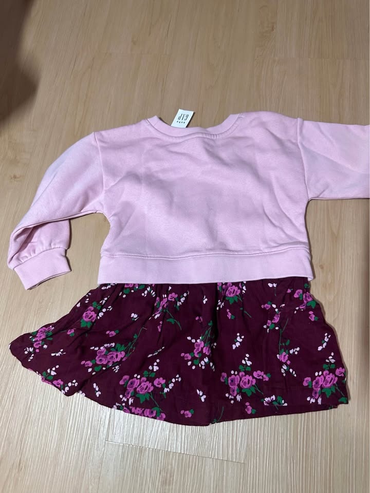 Baby GAP Pink Floral Top Skirt Set 2 Years - photo 3