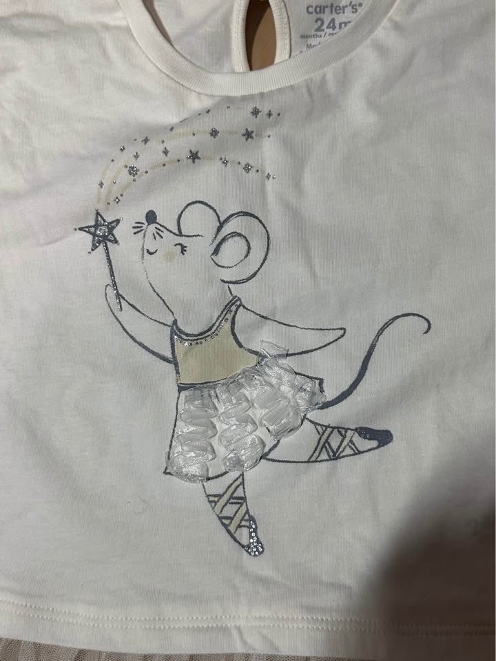 Carter's 24m Ballerina Mouse Tulle Top - photo 3