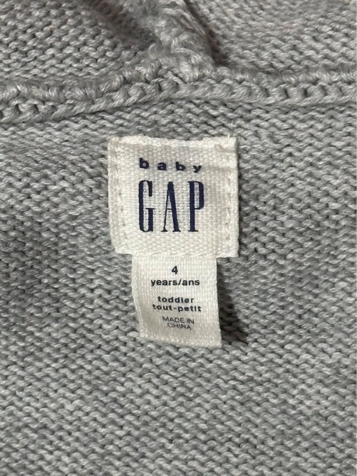 Baby GAP Grey & Blue Faux Fur Hoodie Vest 4 Years - photo 3
