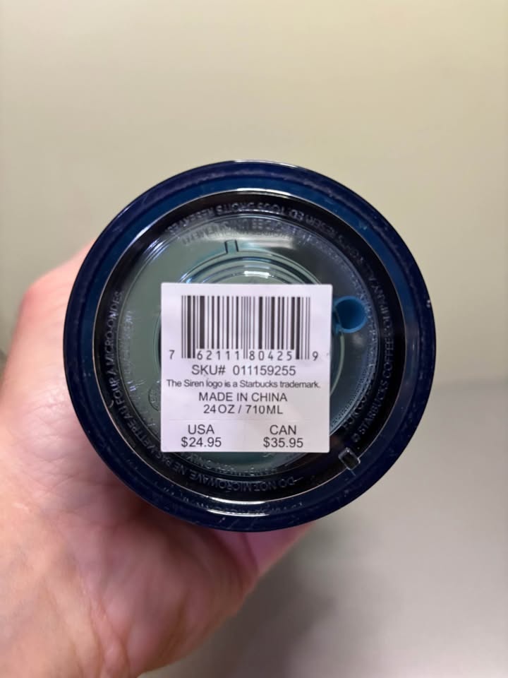 Starbucks Venti Plastic Tumbler ~ Metallic Blue Iridescent 24 oz - photo 2