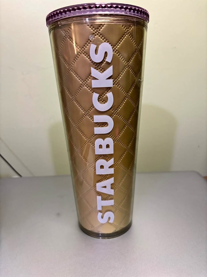 Starbucks Holiday Metallic Gold Quilted Tumbler