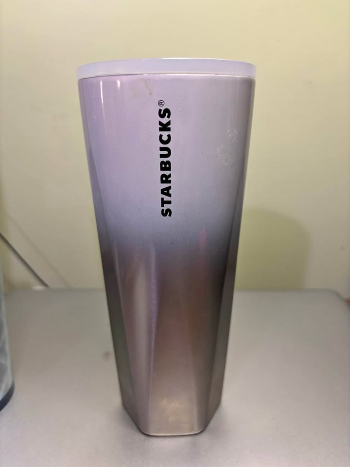 Starbucks White Silver Ombre Stainless Steel Tumbler
