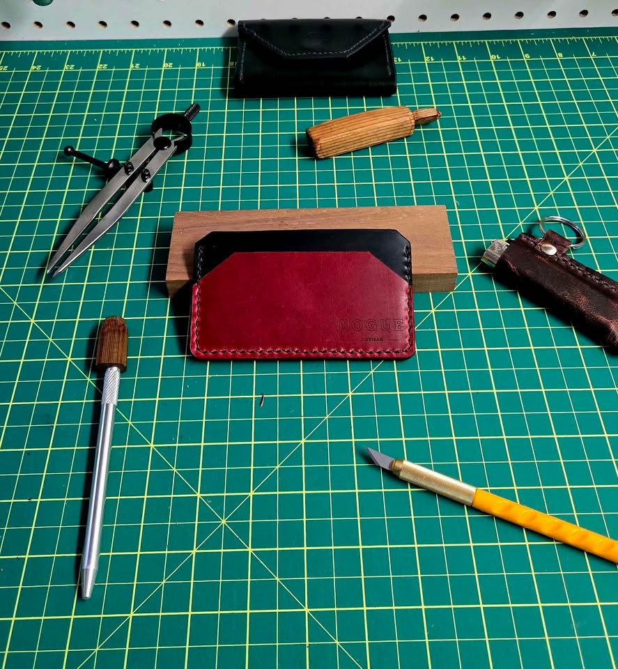 Red & Black Rogue Artisan Leather Cardholder - photo 2