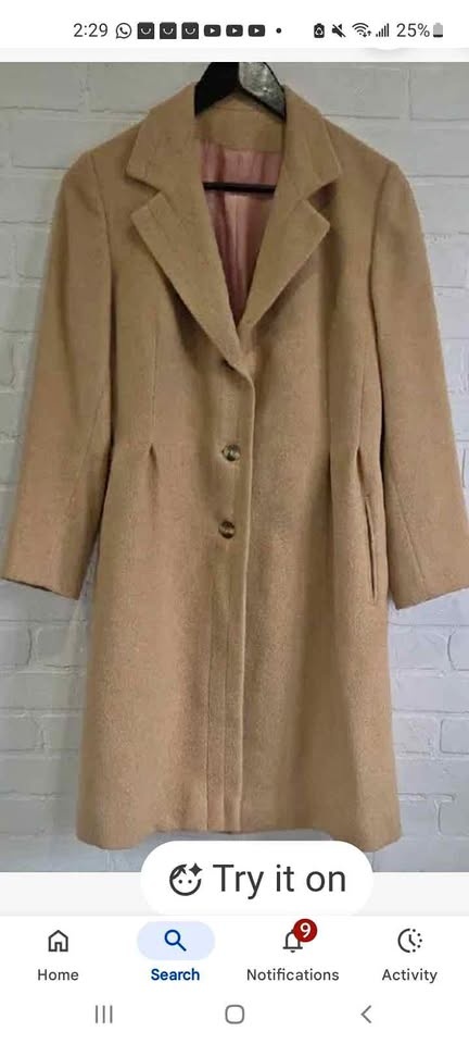 Womens Classic Camelhair Winter Coat