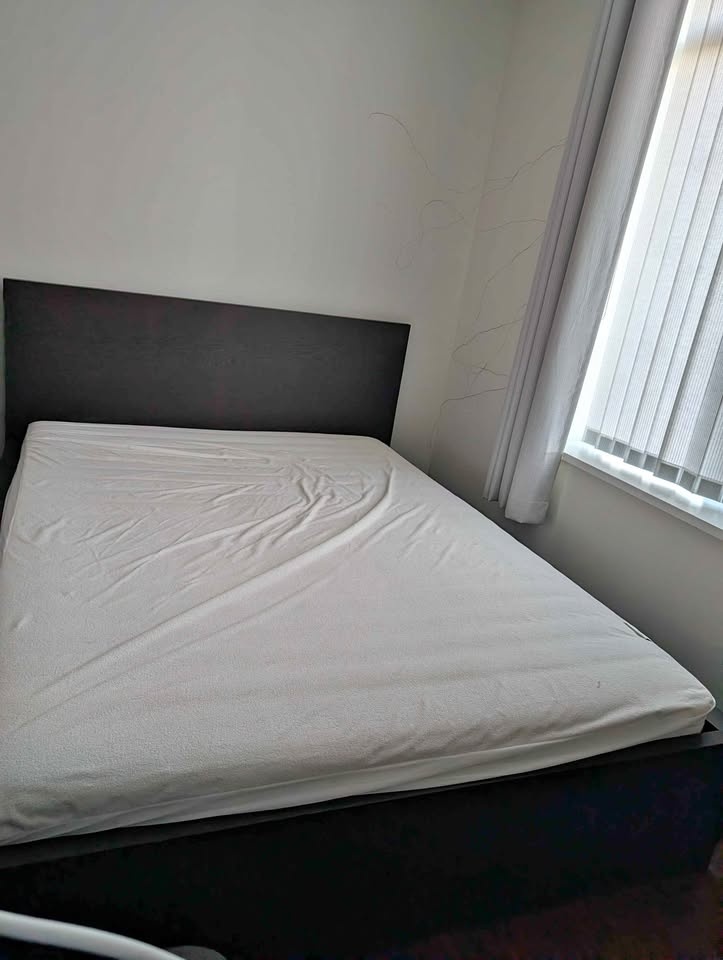 MALM Queen Bed Frame & VALEVAG Mattress