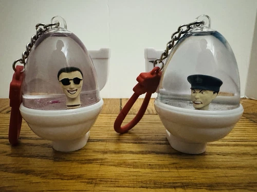 2024 Tsunameez Skibidi Toilet Orange Liquid Keychain & Figure - photo 2