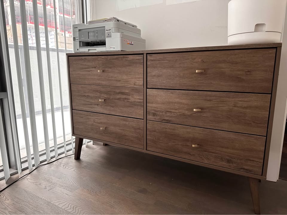 Mid-Century Modern 6-Drawer Dresser – Walnut Finish – Wade Logan - photo 2