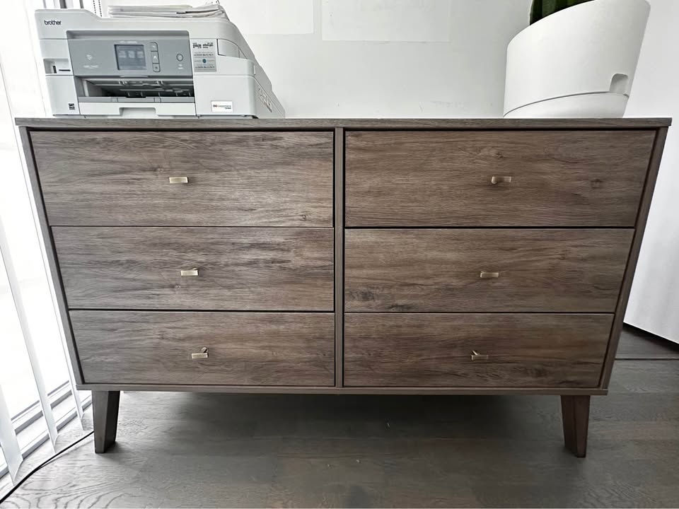 Mid-Century Modern 6-Drawer Dresser – Walnut Finish – Wade Logan - photo 3
