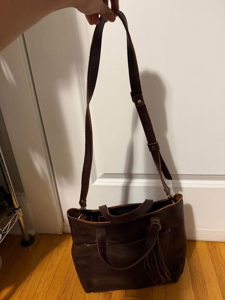 Portland Leather Medium Crossbody Zipper Tote, Tassel & Pouch - photo 4