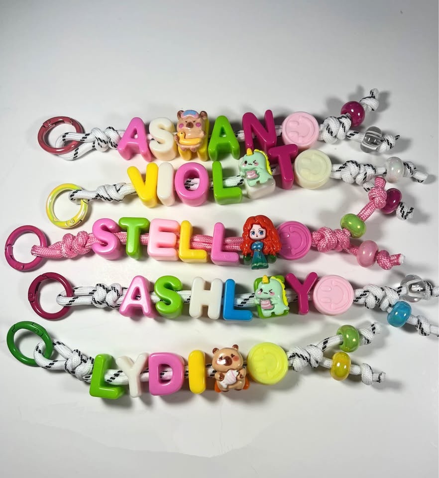 Colorful personalized name keychains