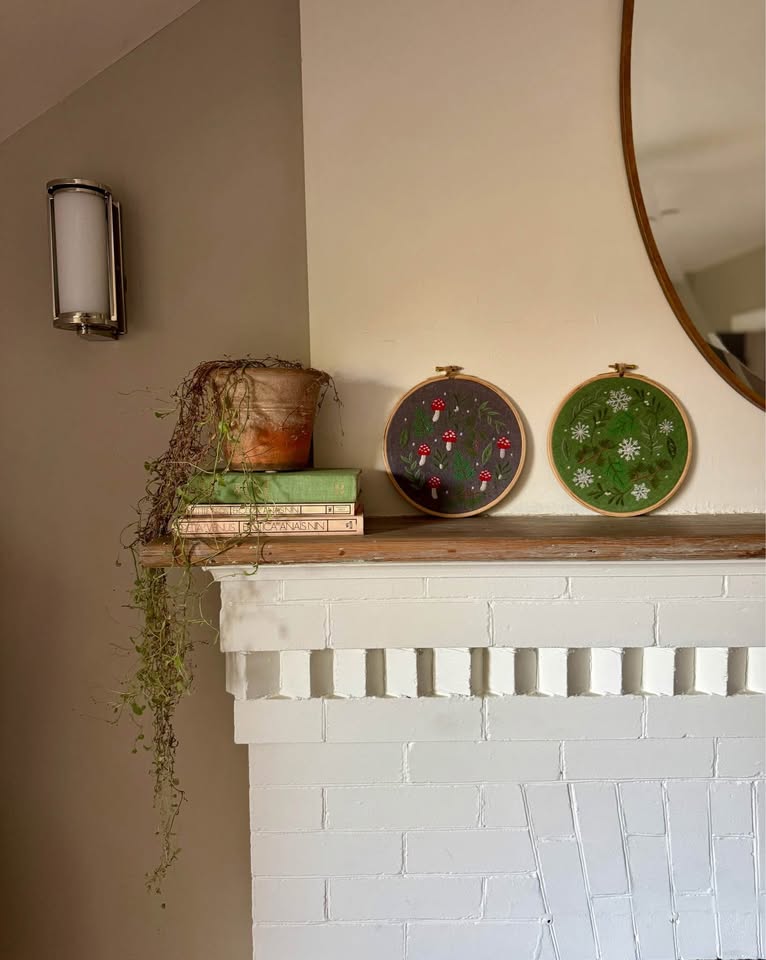 Handmade Mushroom Embroidery Hoop Wall Art – 8.5” - photo 5