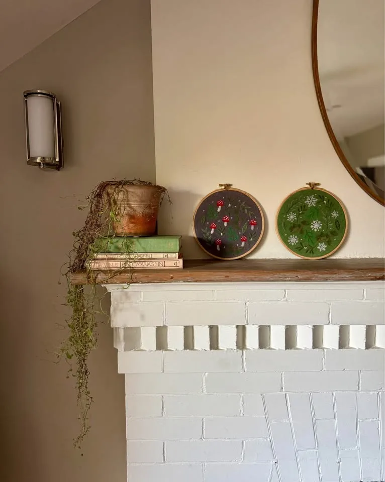 Handmade Mushroom Embroidery Hoop Wall Art – 8.5” image indicator(5)