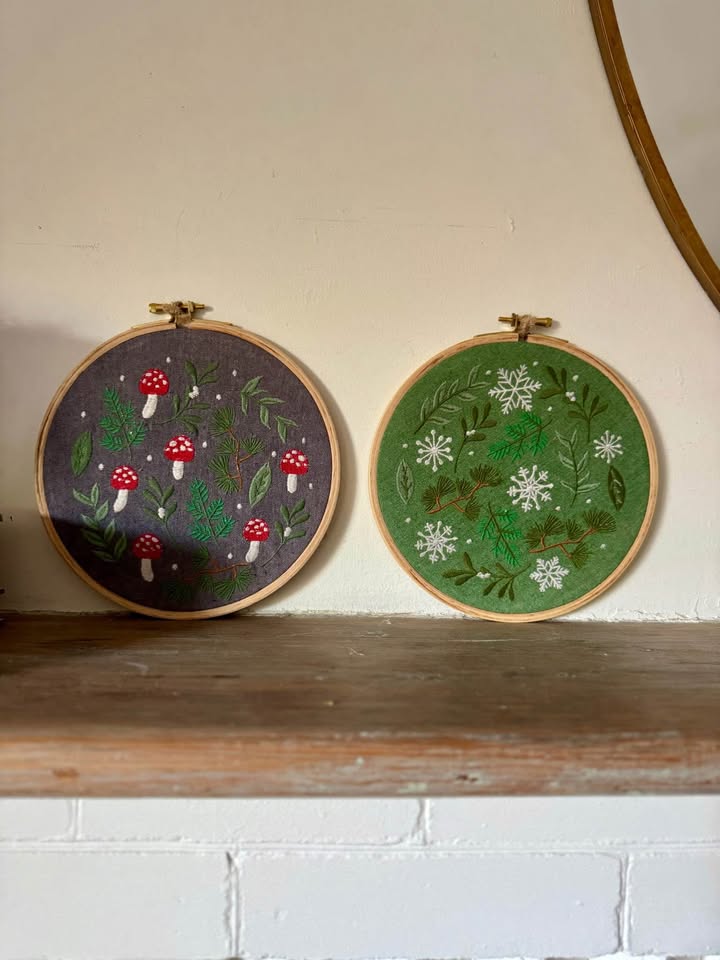 Handmade Snowflake Embroidery Hoop Wall Decor - photo 4