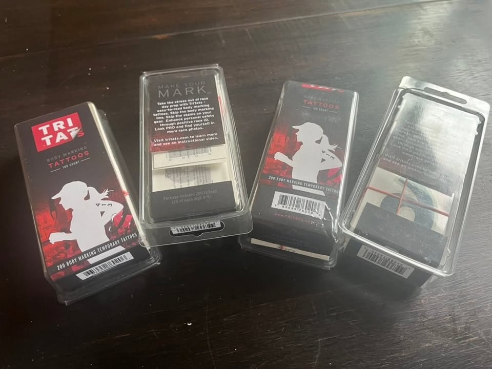 Tritats Race Number Temporary Tattoos - 4 packs - photo 2