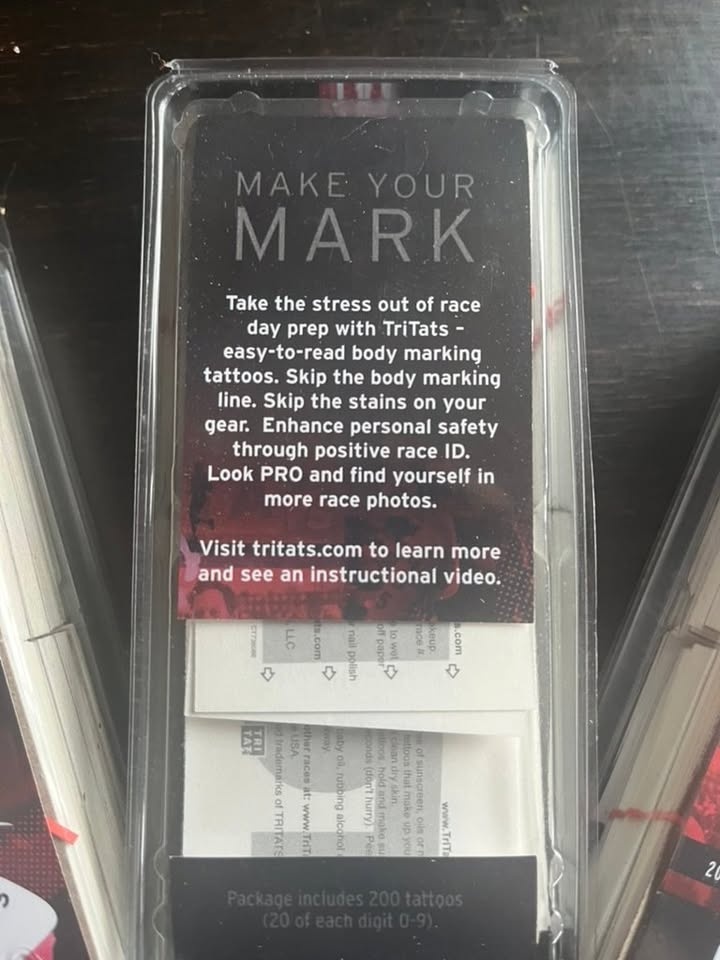 Tritats Race Number Temporary Tattoos - 4 packs - photo 3