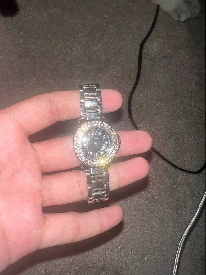 Silver stone watch
