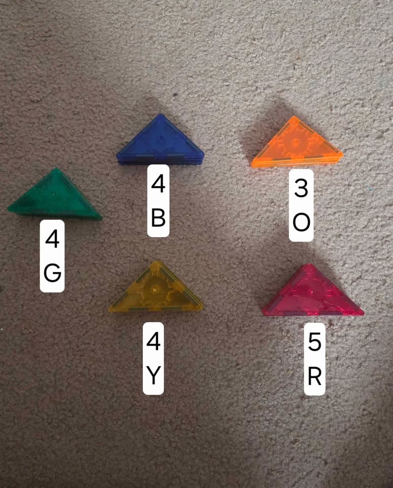 Assorted Magnetic Tiles lot over 193 pieces