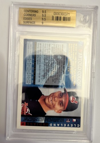1995 Bowman #22 Bartolo Colon RC BGS 9.5 - photo 2