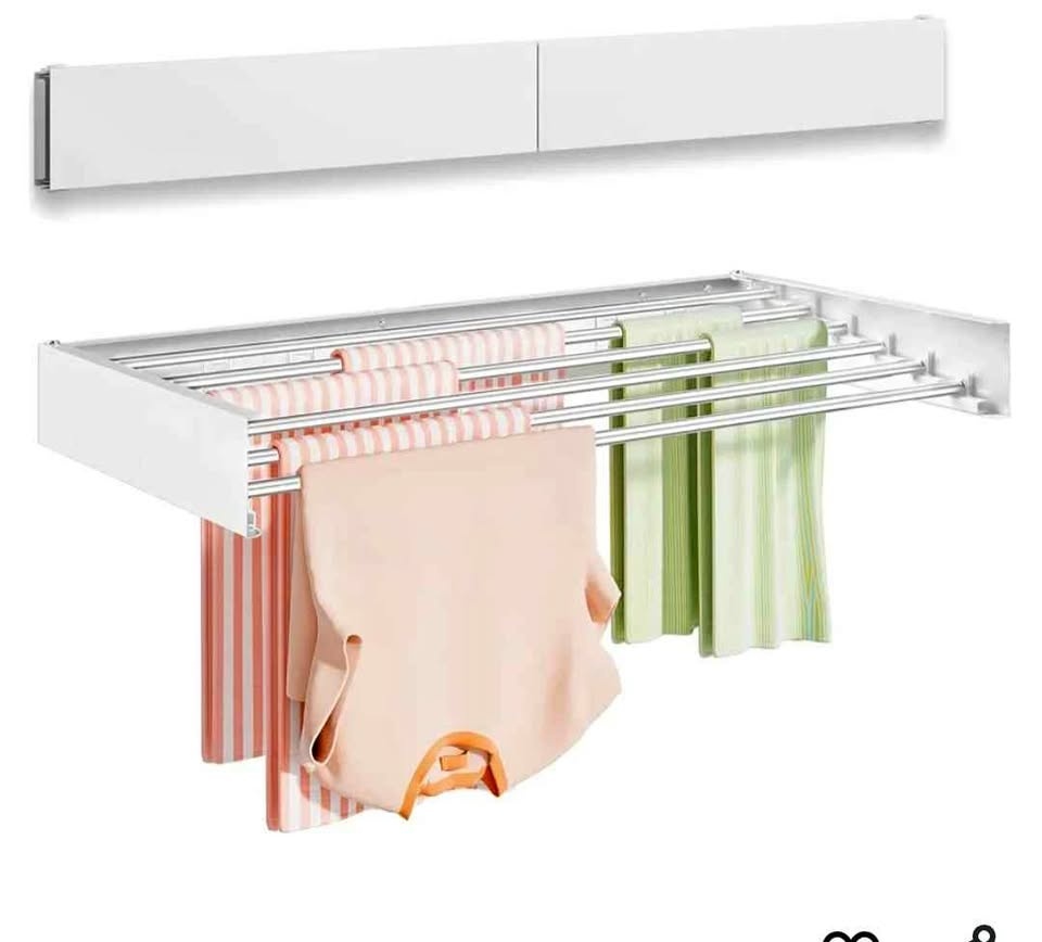 Drying Rack Clothing Collapsible, Towel Rack with Wall Template,
