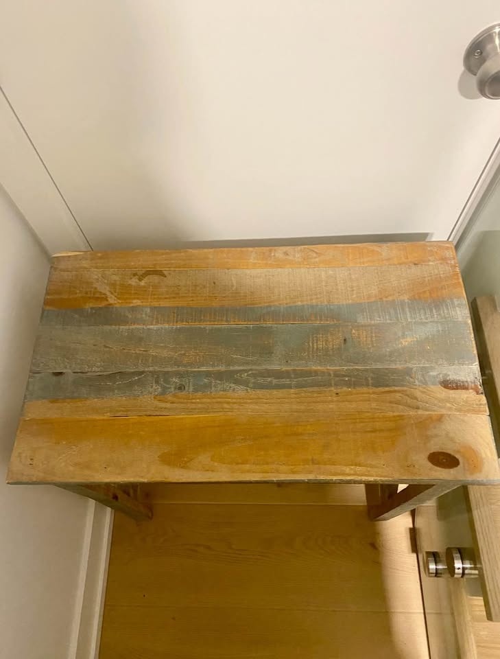 Rustic Distressed Wood Console Table and Mirror - photo 3