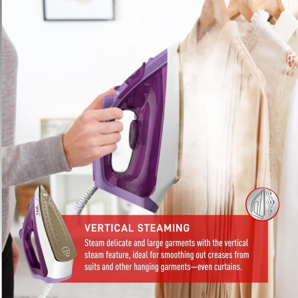 T-fal Steam Essential Plus Steam Iron – 1200W Ceramic Soleplate - photo 2