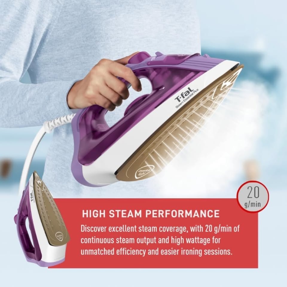 T-fal Steam Essential Plus Steam Iron – 1200W Ceramic Soleplate - photo 4
