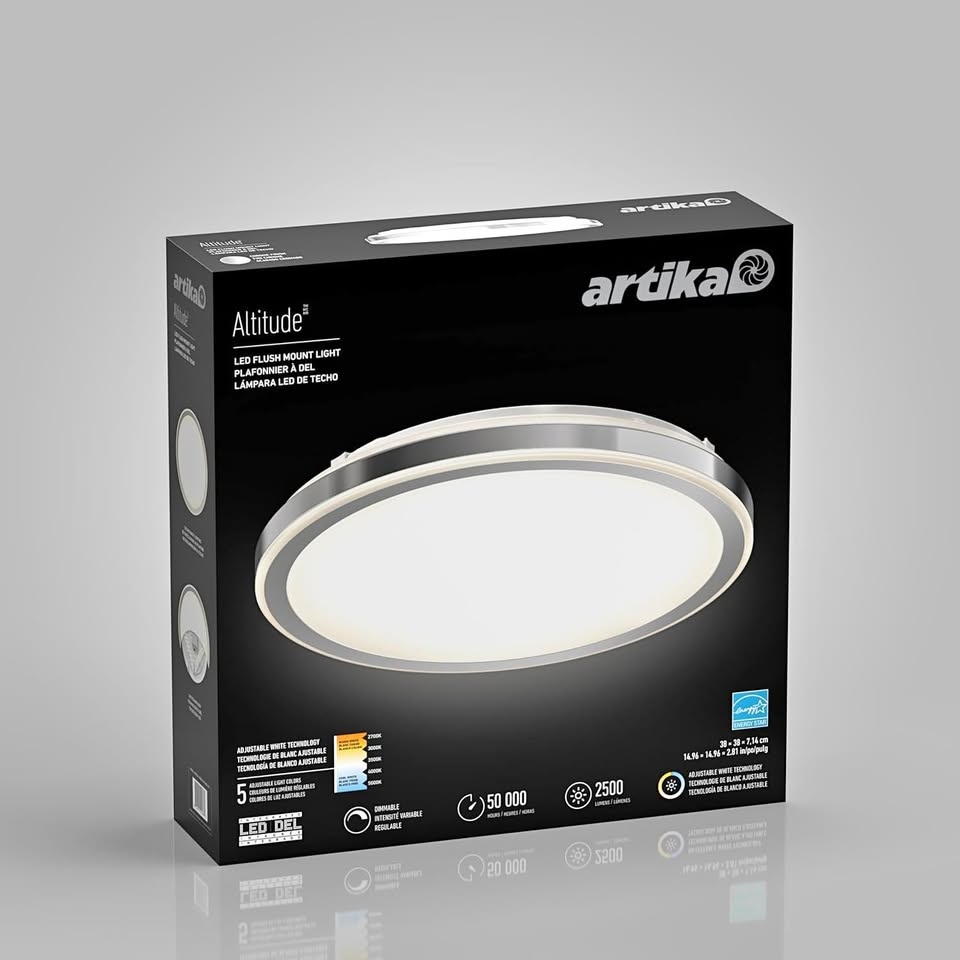Artika Altitude 15” LED Flush Mount Ceiling Light