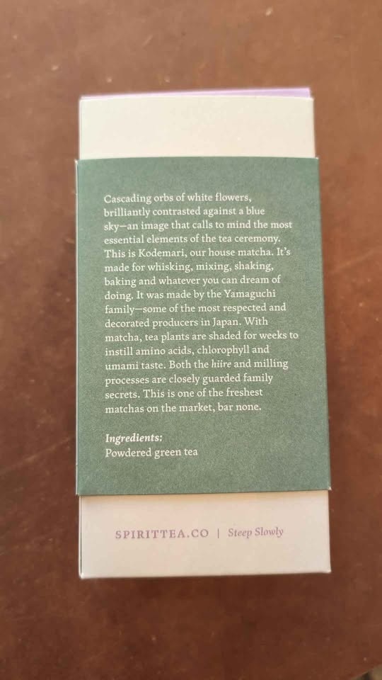 Kodemari Matcha from Spirit Tea | 1 kg bag - photo 2