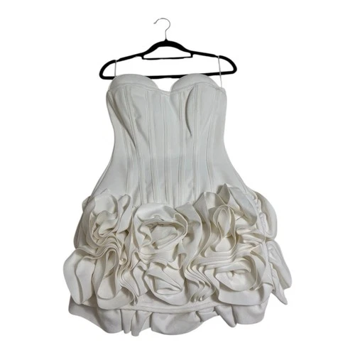 Fashion Nova Blessed Beauty Ruffle Mini Dress White Small - photo 4