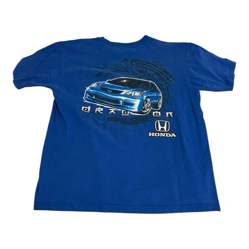 HONDA Vintage Y2K Honda Civic Print Blue Large Boys L Tshirt 💙🚙 - photo 4