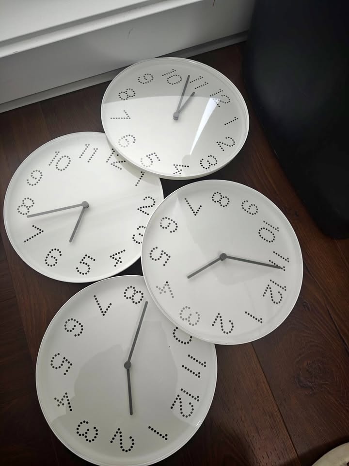 IKEA TROMMA Wall Clocks - White, 25 cm (Set of 4)