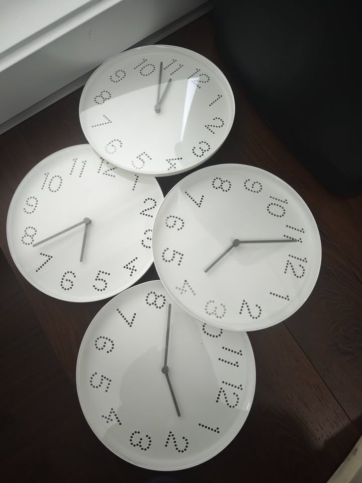 IKEA TROMMA Wall Clocks - White, 25 cm (Set of 4) - photo 2