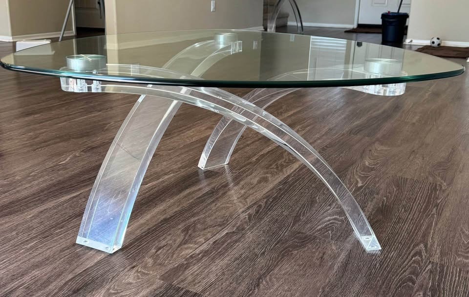 Modern Glass Coffee Table + Matching Side Table - photo 2