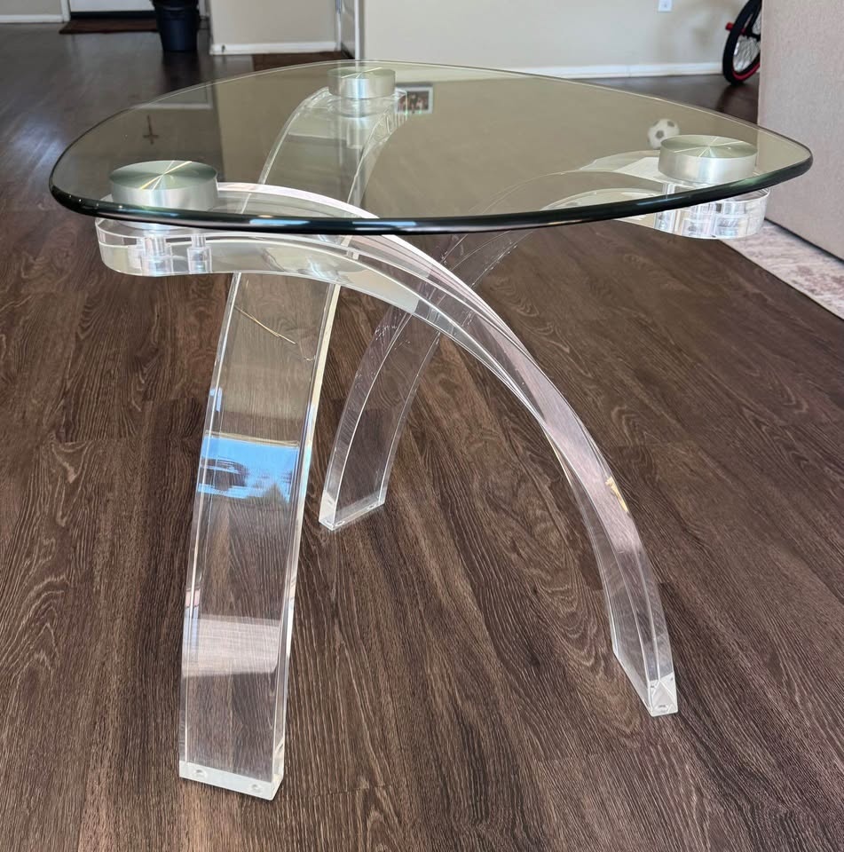Modern Glass Coffee Table + Matching Side Table - photo 4