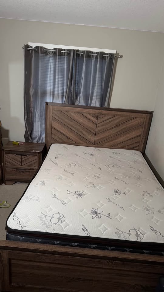 Queen Bedframe and Bedside Table - photo 2