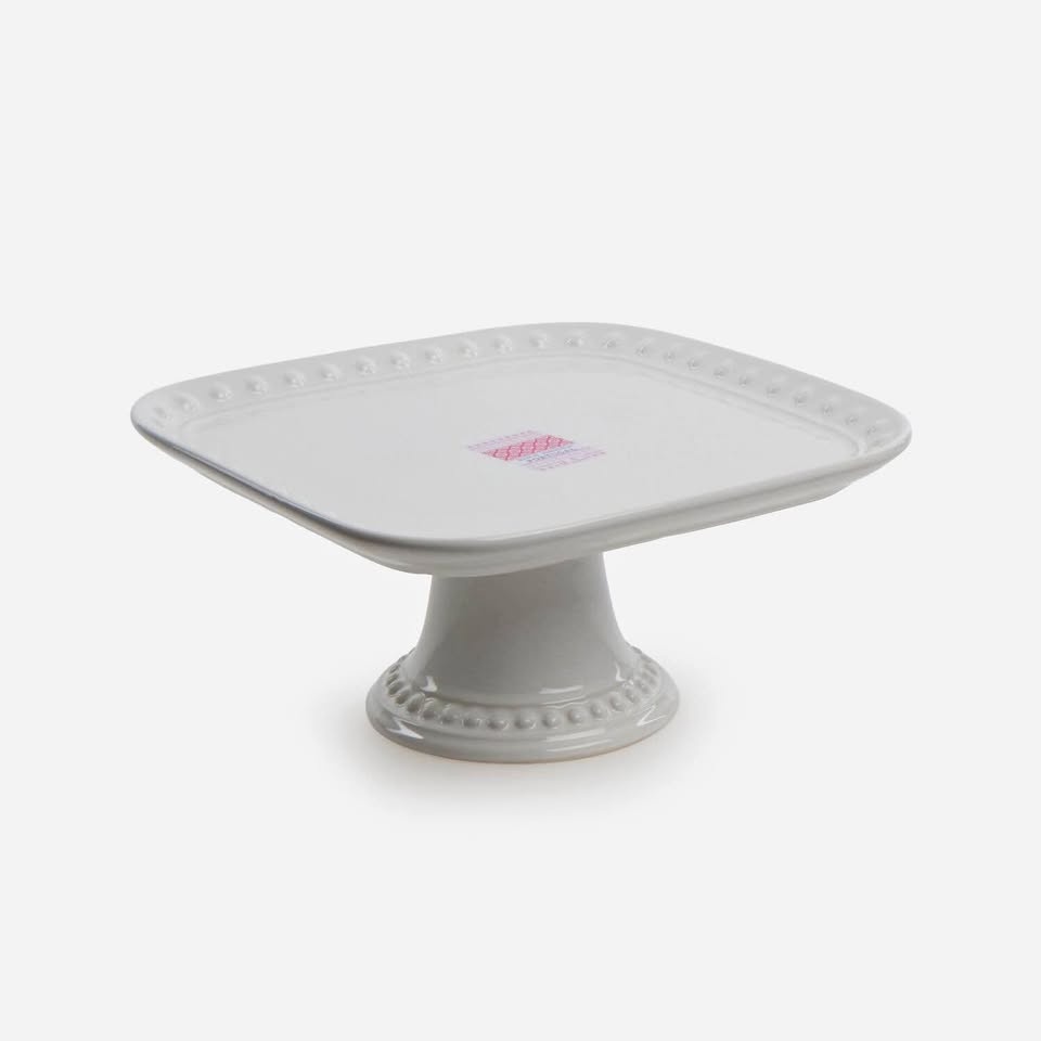 White Square Cake Stand - New
