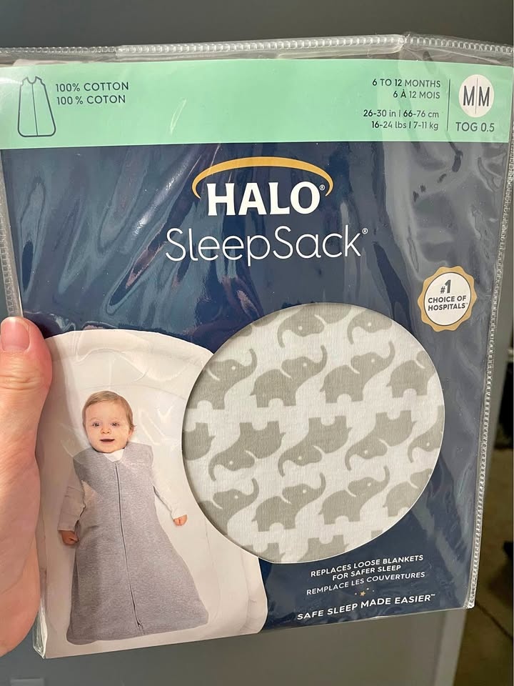 Brand New Halo Sleep Sack 6-12 Months 0.5 TOG Cotton