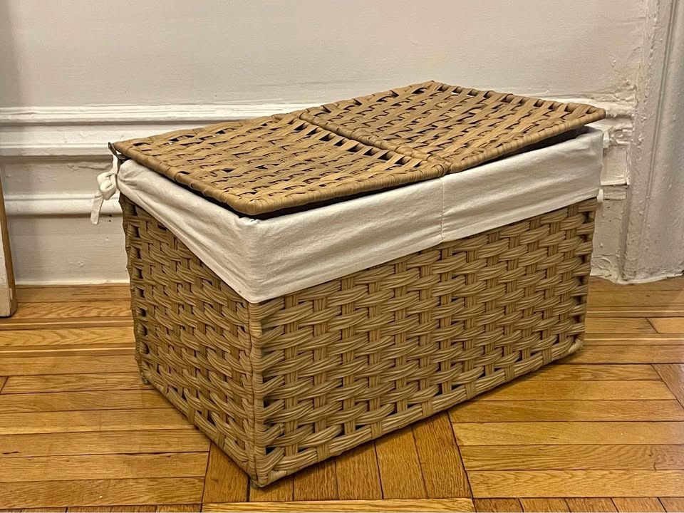 Woven Storage Basket With Lid
