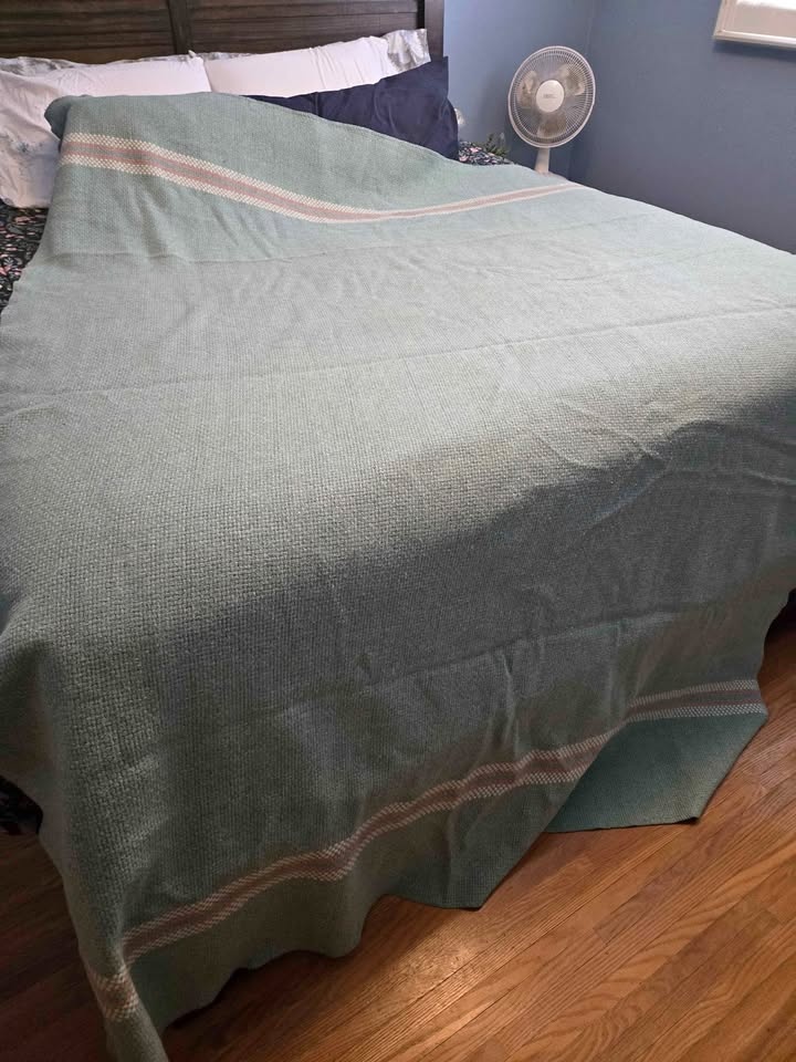 Glen Laine The Old Mill Wool Blanket - Teal Striped