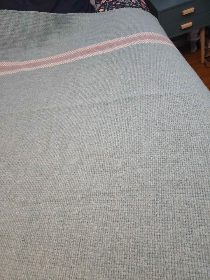 Glen Laine The Old Mill Wool Blanket - Teal Striped - photo 2