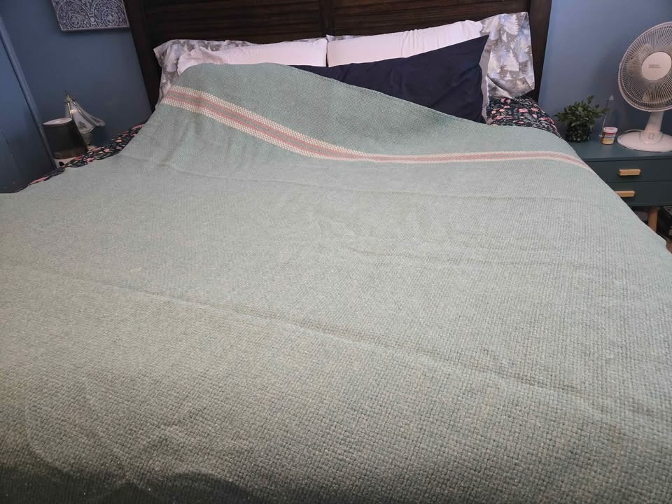 Glen Laine The Old Mill Wool Blanket - Teal Striped - photo 3