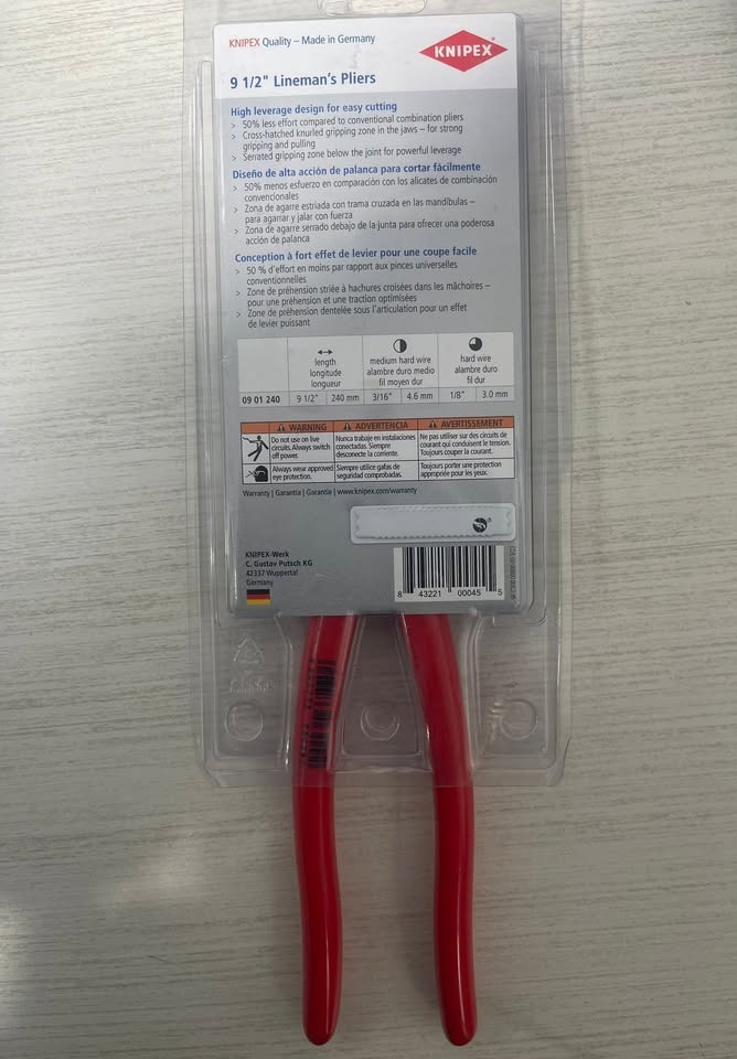 Knipex 9-1/4 inch High Leverage New England Head Lineman Pliers - photo 2