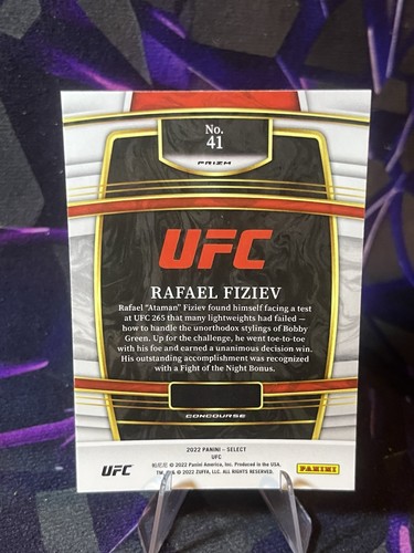 2022 Panini Select UFC Silver Disco Prizm Rafael Fiziev RC #41 & - photo 4