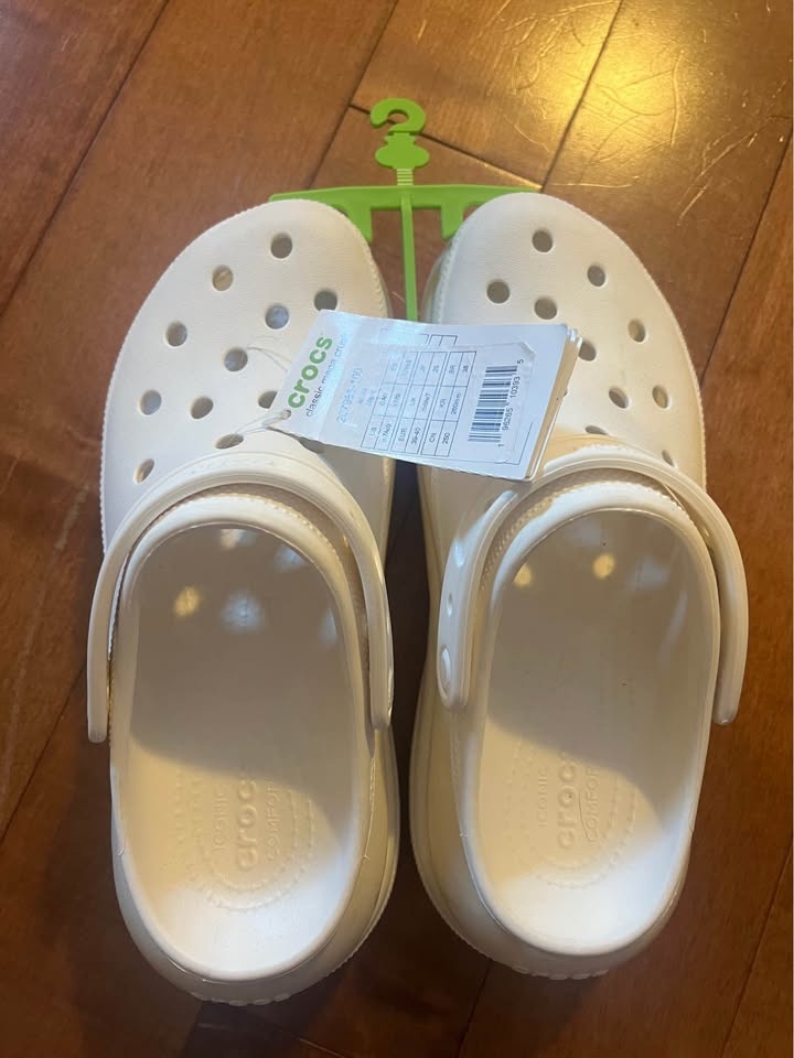 Crocs Classic Mega Crush Clogs White M7 W9 Platform - photo 2