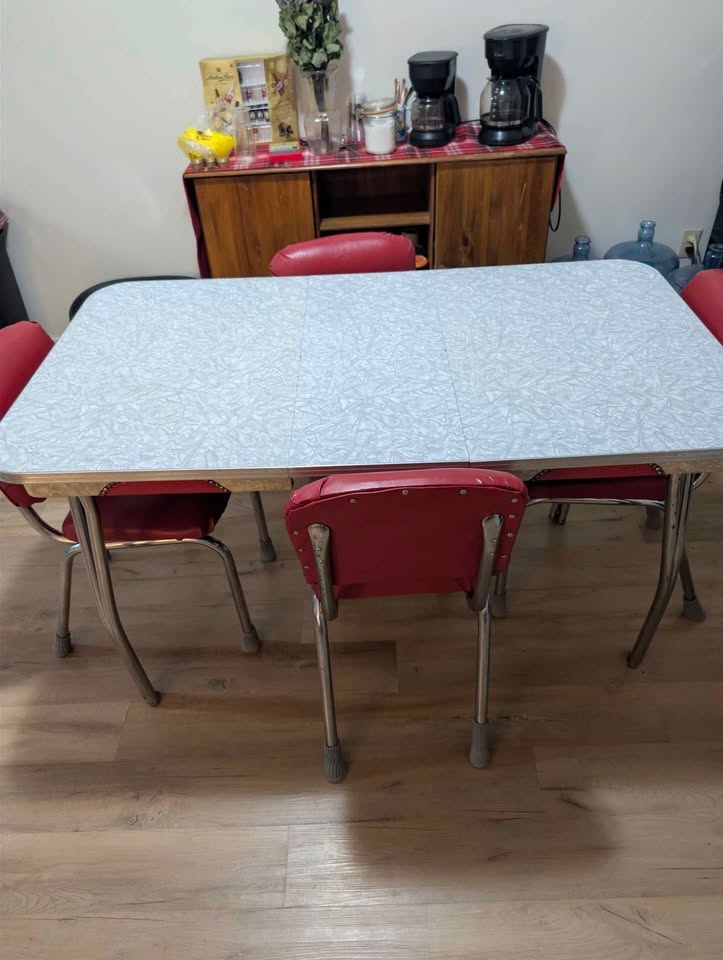 Antique Dining Room Table with 4 Chairs - photo 2