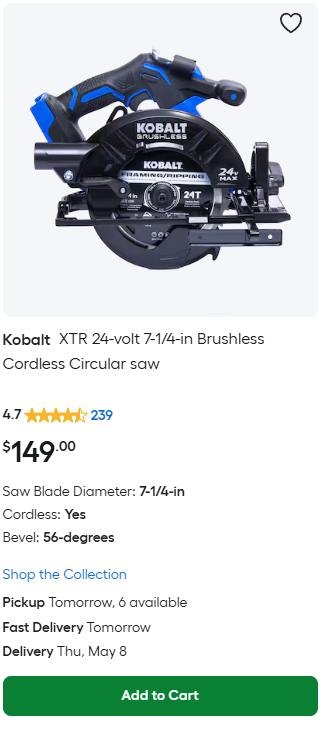 KOBALT XTR CIRCULAR SAW - photo 3