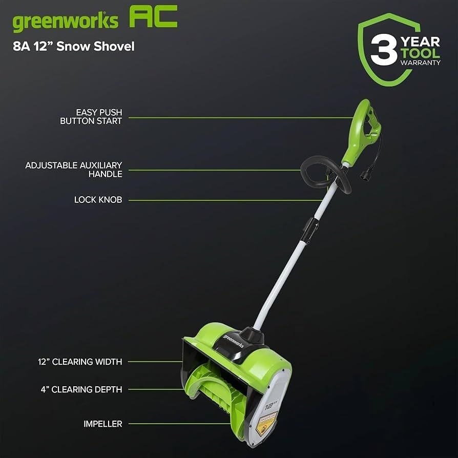 NEW Greenworks 8-Amp Corded Electric Snow Thrower - photo 3