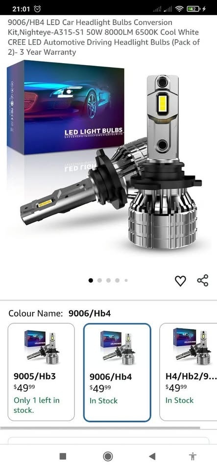 NEW LED Headlight Bulbs - H1 / H11 - 6500K Cool White - photo 2